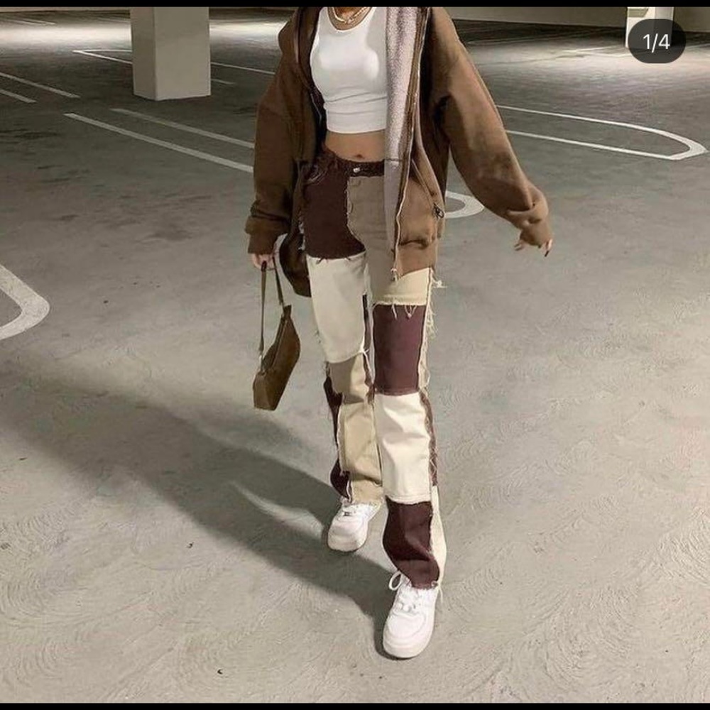 🤎Patch Brown Y2K Indie Jeans🤎